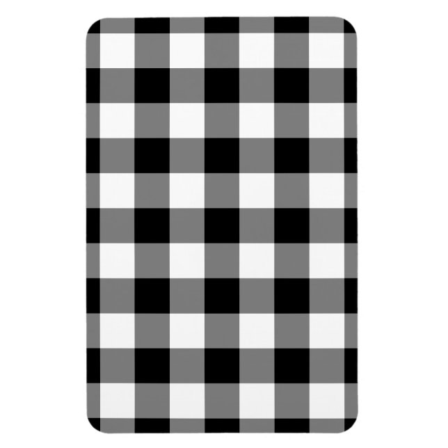 Black and White Gingham Pattern Magnet (Vertical)