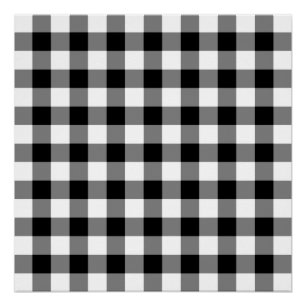 Black and White Gingham Pattern Poster