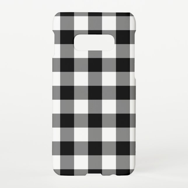 Black and White Gingham Pattern Samsung Galaxy Case (Back)