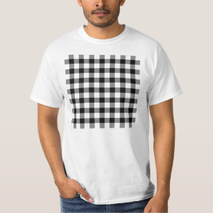 Black and White Gingham Pattern T-Shirt