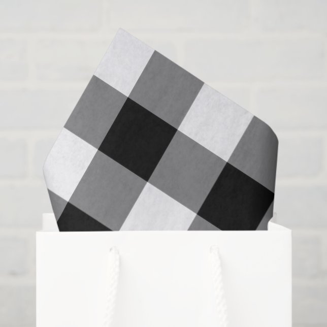 Black and White Gingham Pattern Tissue Paper (Gift Bag)