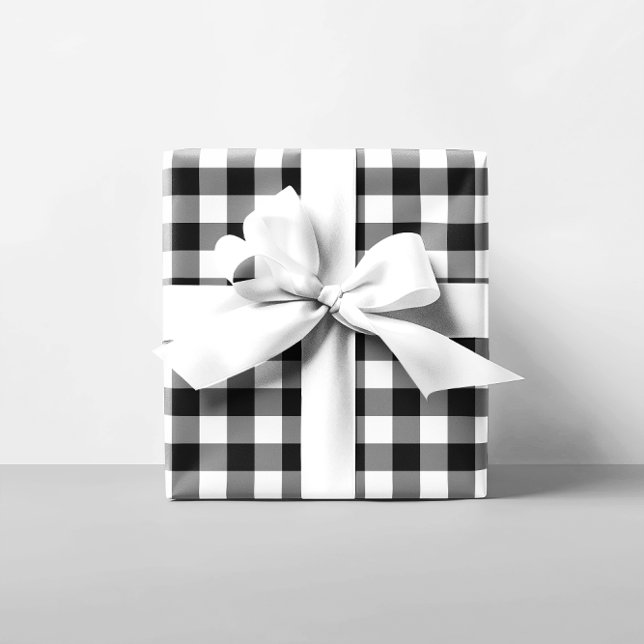 Black and White Gingham Pattern Wrapping Paper (Black and White Gingham Pattern Wrapping Paper)