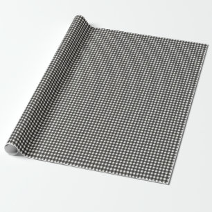 Black and White Gingham Plaid Classic Check Wrapping Paper