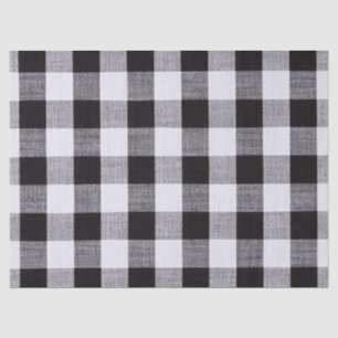 Black and white gingham Plaid Fall Autum   Tissue Paper