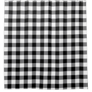 Black And White Gingham Shower Curtain