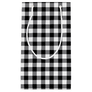 Black And White Gingham Small Gift Bag