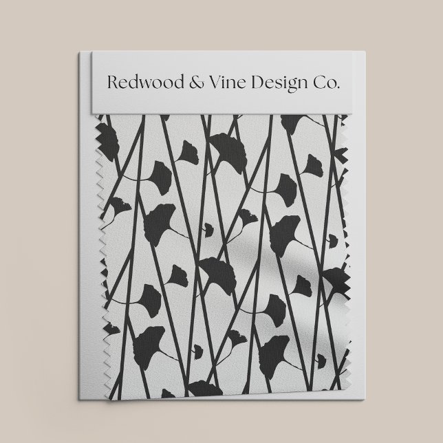 Black and White Ginkgo Leaves Pattern Fabric (Creator Uploaded)