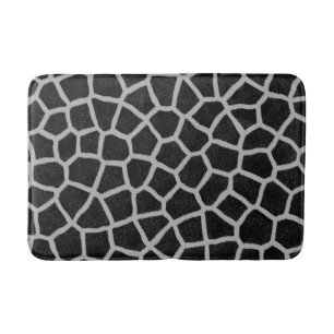 Black and White Giraffe Print Bath Mat