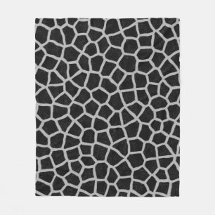 Black and White Giraffe Print Fleece Blanket