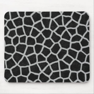 Black and White Giraffe Print Mouse Pad