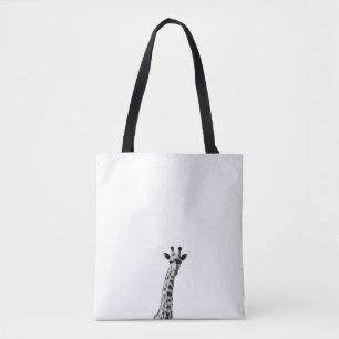 Black and White Giraffe Tote Bag