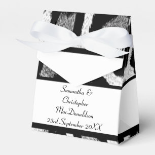 Black and white glamourous wedding favour box