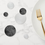 Black and White Glitter Confetti<br><div class="desc">Table Confetti. Featured in a black and white glitter look. Personalise it if tyou like. ⭐99% of my designs in my store are done in layers. This makes it easy for you to resize and move the graphics and text around so that it will fit each product perfectly. 📌 (Please...</div>
