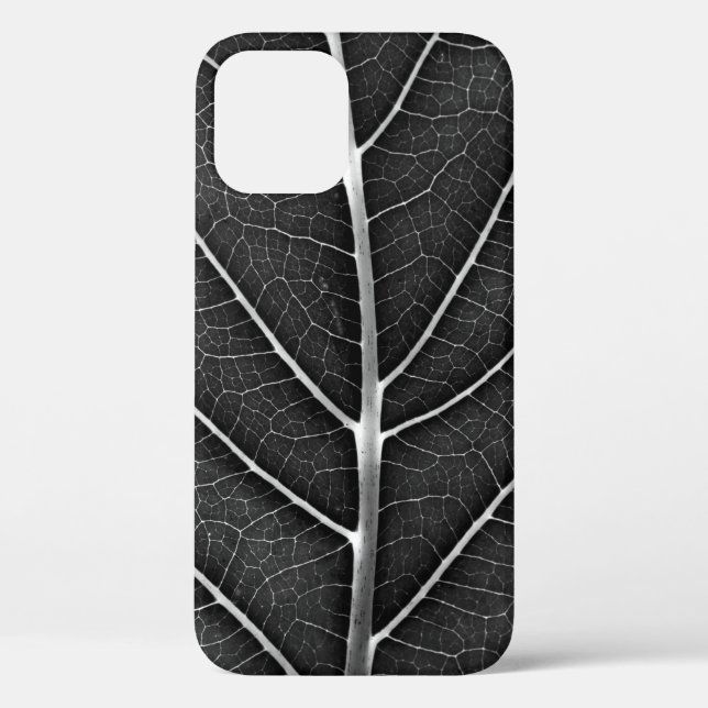 Black and white glowing leaf close-up Case-Mate iPhone case (Back)
