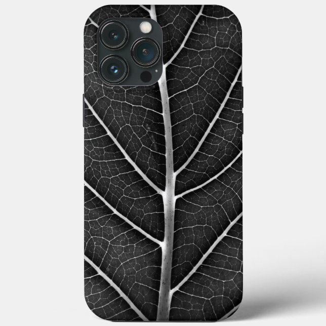 Black and white glowing leaf close-up Case-Mate iPhone case (Back)