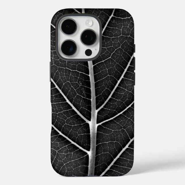 Black and white glowing leaf close-up Case-Mate iPhone case (Back)