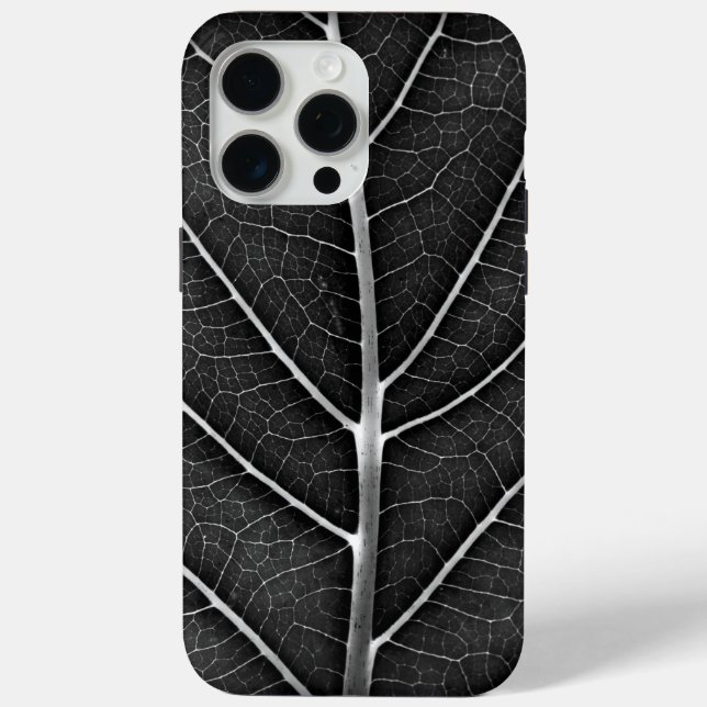 Black and white glowing leaf close-up Case-Mate iPhone case (Back)