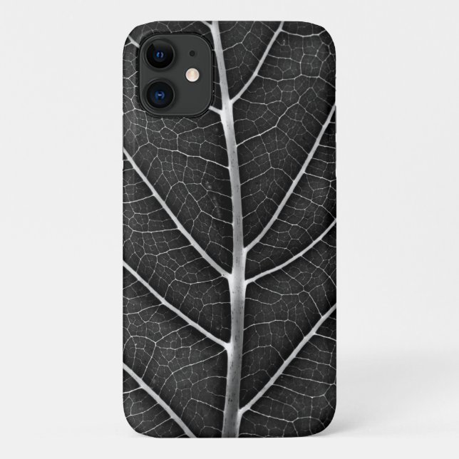 Black and white glowing leaf close-up Case-Mate iPhone case (Back)
