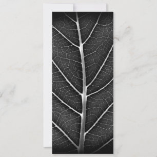 Black and white glowing leaf close-up save the date