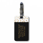 Black and White Gold Glitter City Dots Monogram