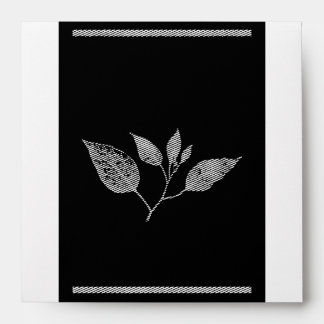 Black and white gold leaf wedding invitations  envelope