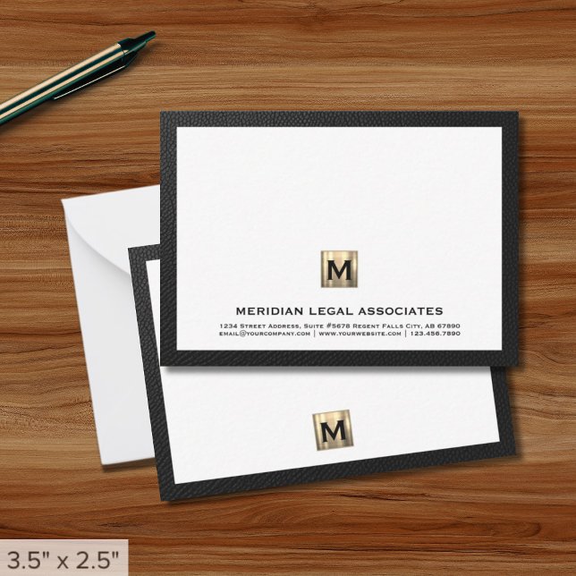 Black and White Gold Monogram Card (Creator Uploaded)