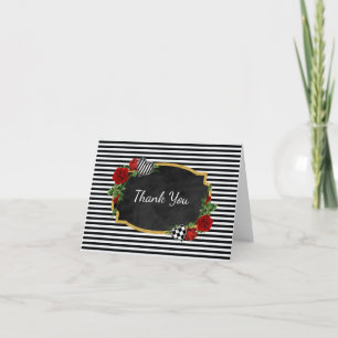 Black and White Gold Thank You Card