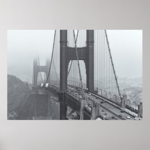 Black and White Golden Gate Bridge Poster