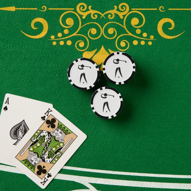 Black and White Golf Ball Marker Golf Player Poker Chips (Poker Table (Stack))