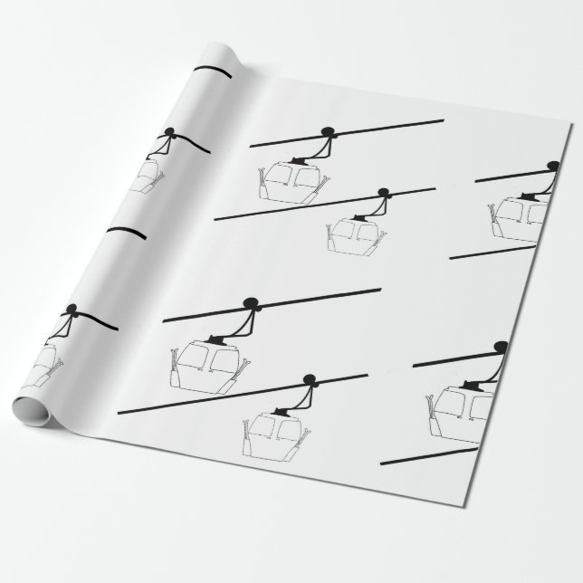 Black and white gondola wrapping paper. wrapping paper (Unrolled)