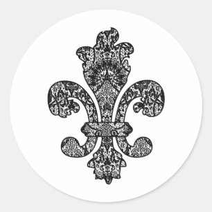 Black and White Goth Classic Round Sticker
