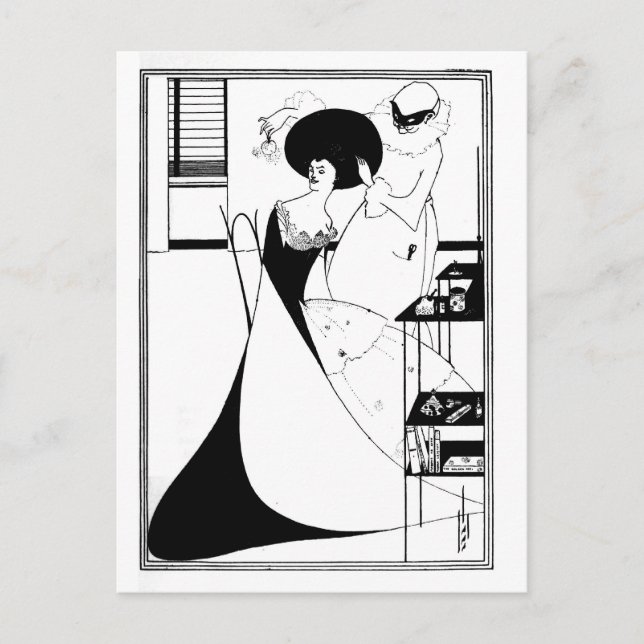 Black and white goth gothic art nouveau Salome Postcard (Front)