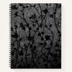 Black and White Gothic Antique Floral Notebook