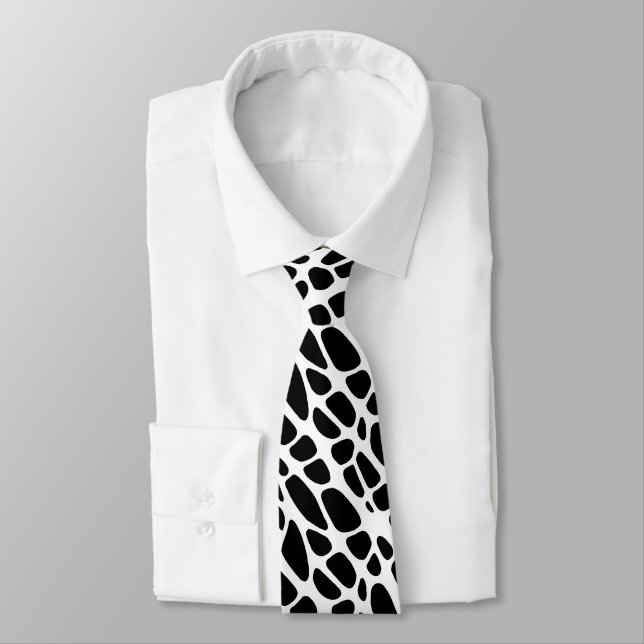 Black and White Gothic Organic Skin Pattern Tie (Tied)