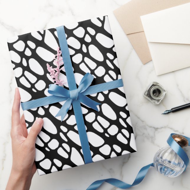 Black and White Gothic Organic Web Pattern Wrapping Paper (Gifting)