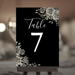 Black And White Gothic Wedding Table Number
