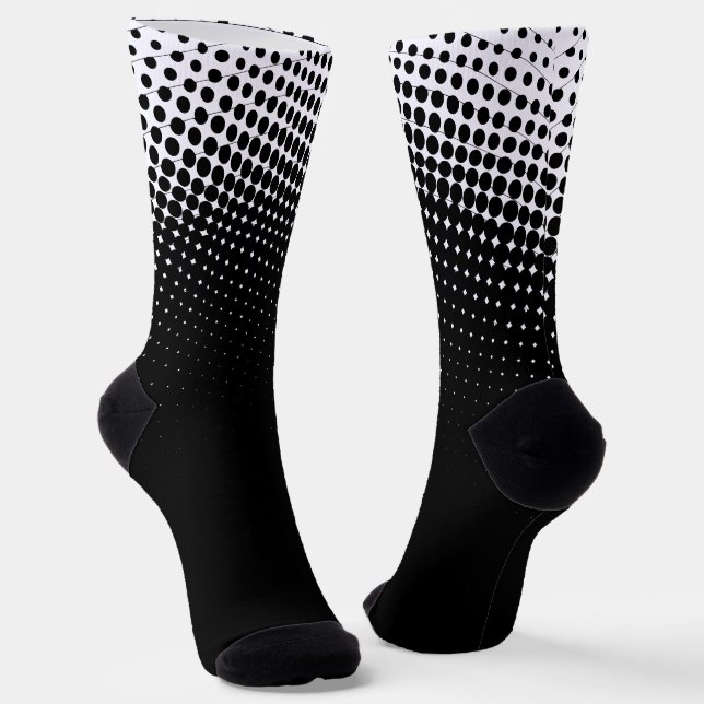 Black and White Gradient Pattern Socks (Angled)