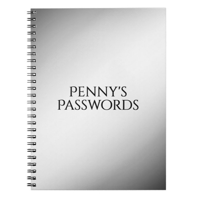 Black and White Gradient Personal Notebook (Front)