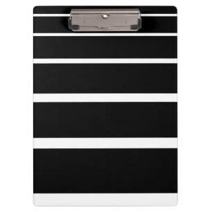 Black and White Graduated Stripes Clipboard