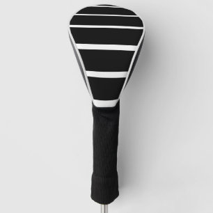 Black and White Graduated Stripes Golf Head Cover
