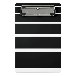Black and White Graduated Stripes Mini Clipboard