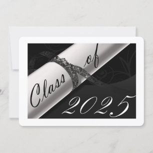 Black and White Graduation Announcement