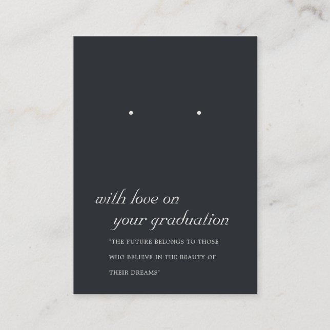 BLACK AND WHITE GRADUATION EARRING DISPLAY CARD (Front)