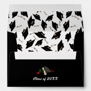 Black and White Graduation Party Envelope