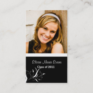 Black and White Graduation Rep card