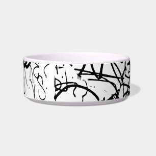 Black and White Graffiti Abstract Collage Bowl