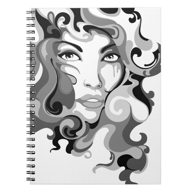 Black and white graffiti girl notebook (Front)