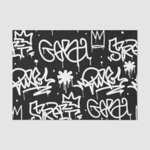 Black and White Graffiti pattern Tissue Paper