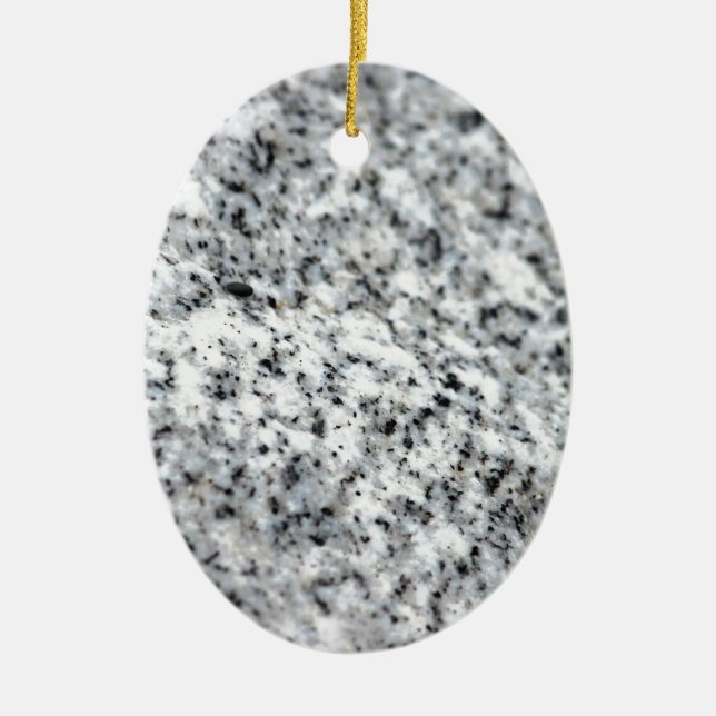 Black and White Granite Rock Ceramic Tree Decoration (Front)