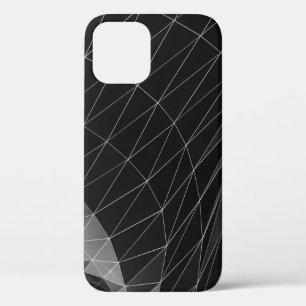 Black and white graphic illustration iPhone 12 case